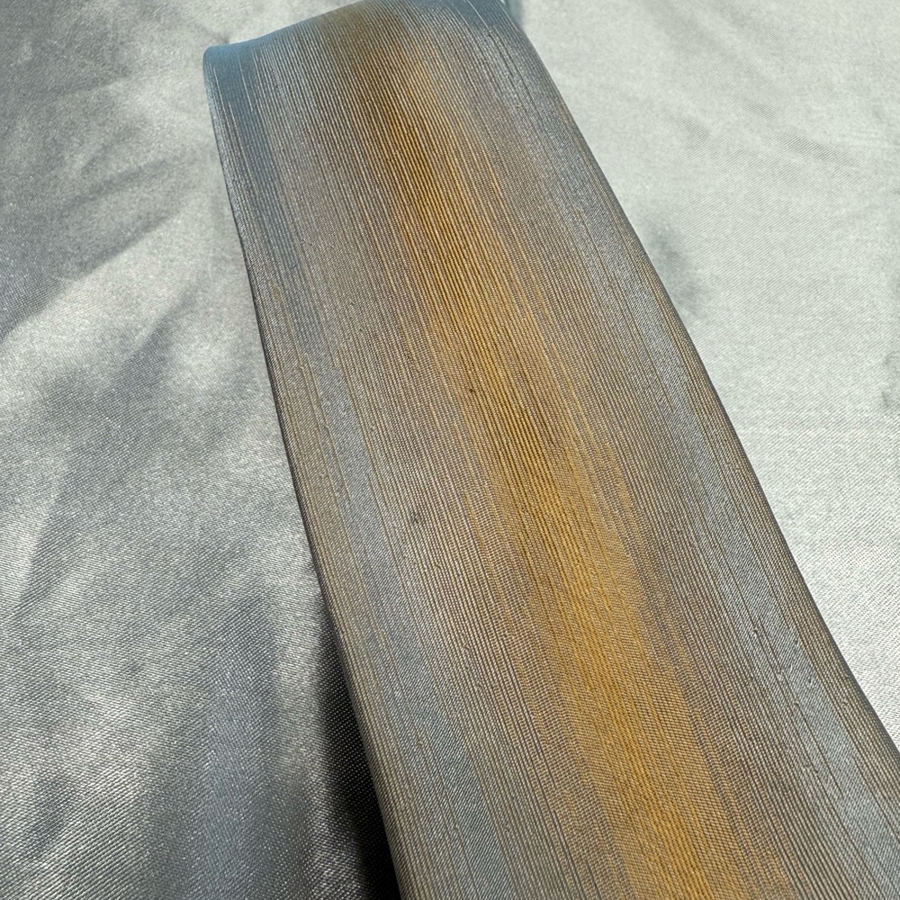 Executive Neckwear Gold & Gray Skinny Men's Tie All Silk Wm.H.Block Indianapolis - Picture 2 of 8